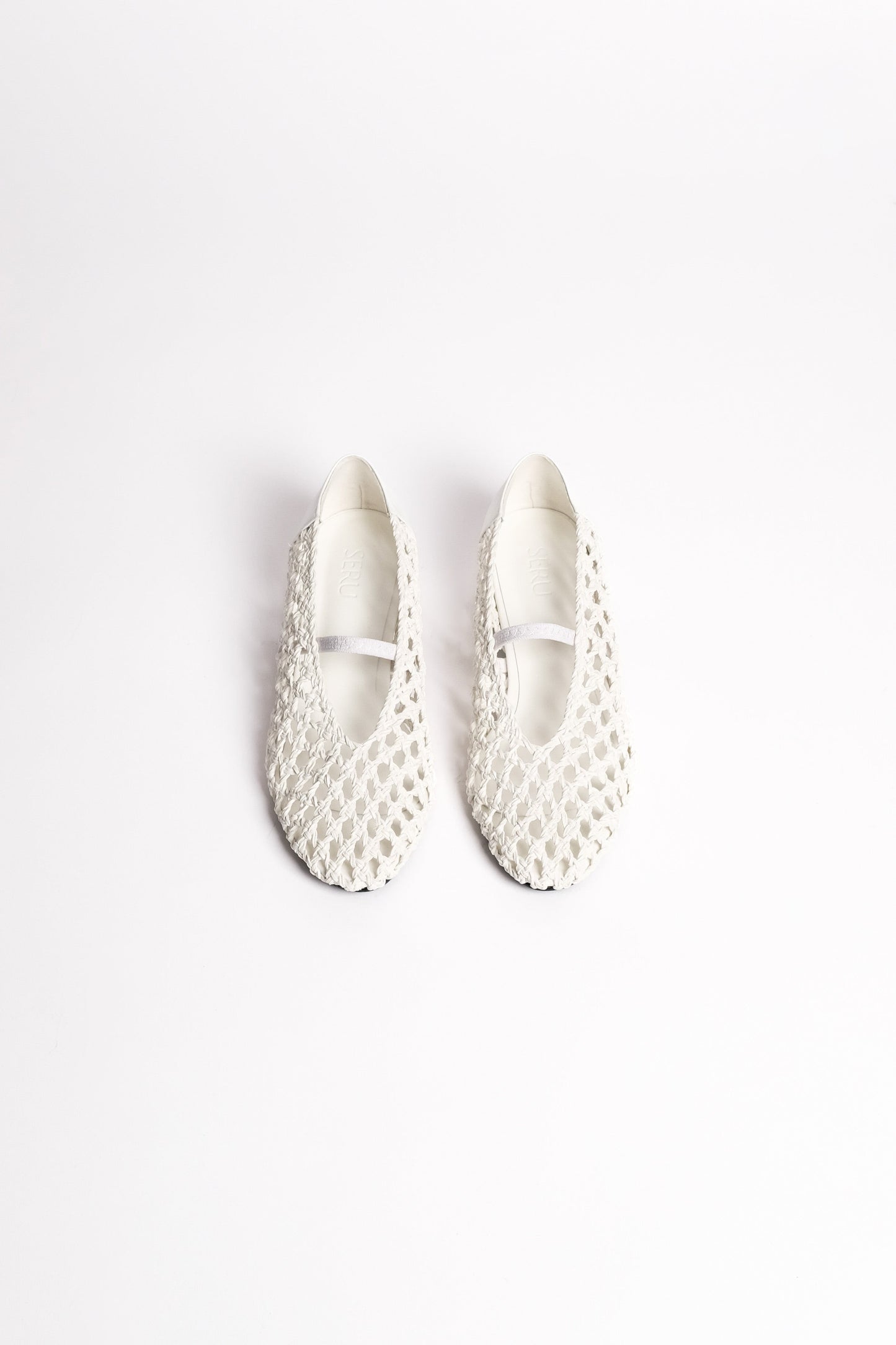 anya Woven Flats in Ivory