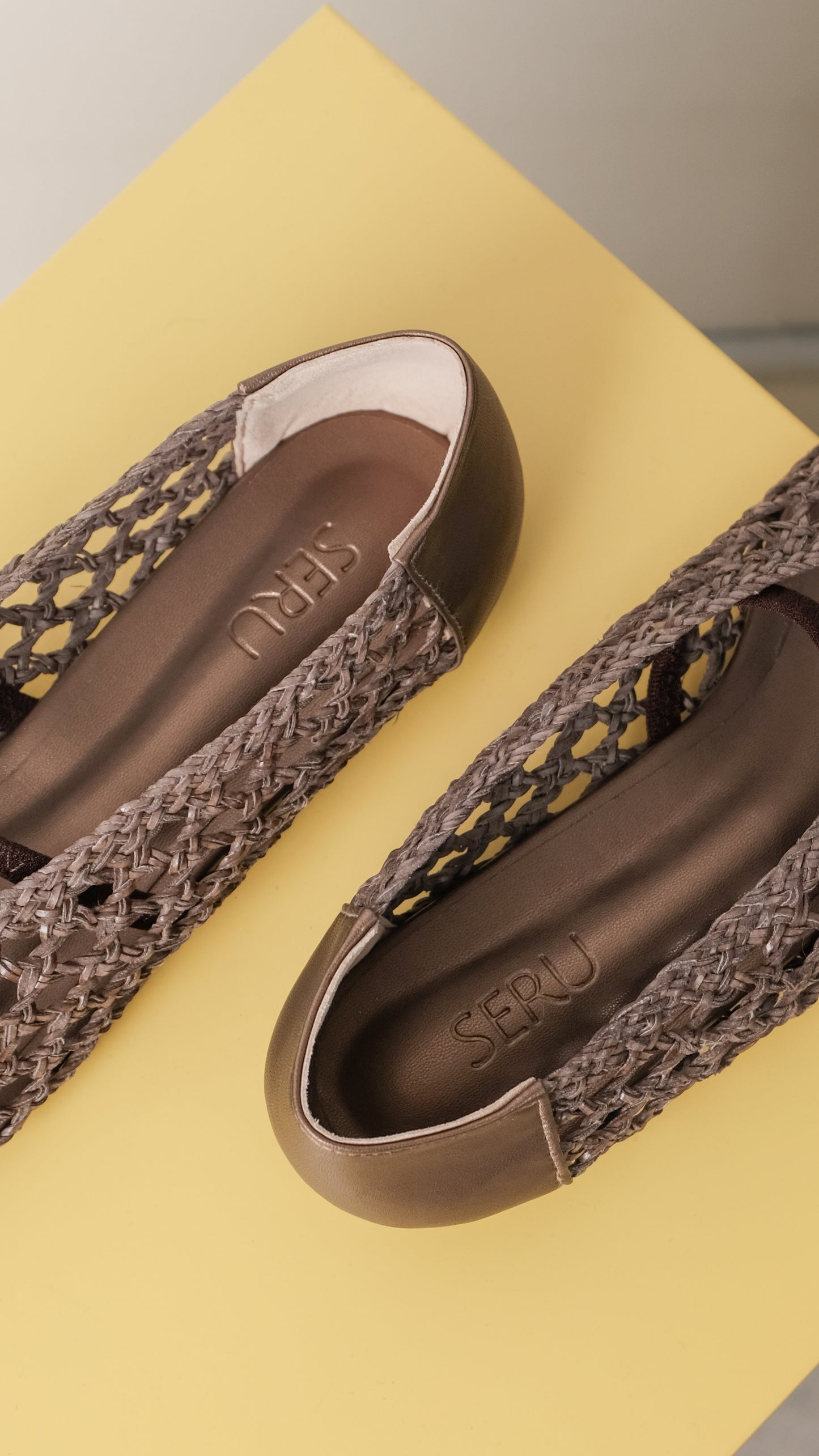anya Woven Flats in Brass