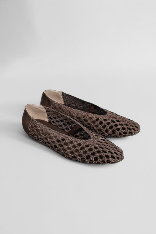anya Woven Flats in Brass
