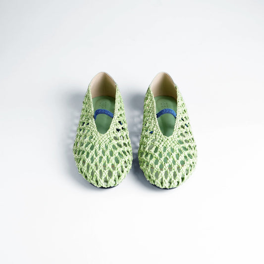 anya Woven Flats Mint Green