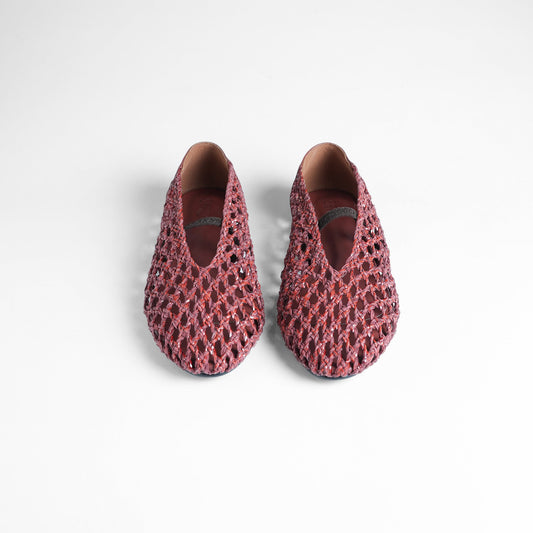anya Woven Flats Chestnut Red