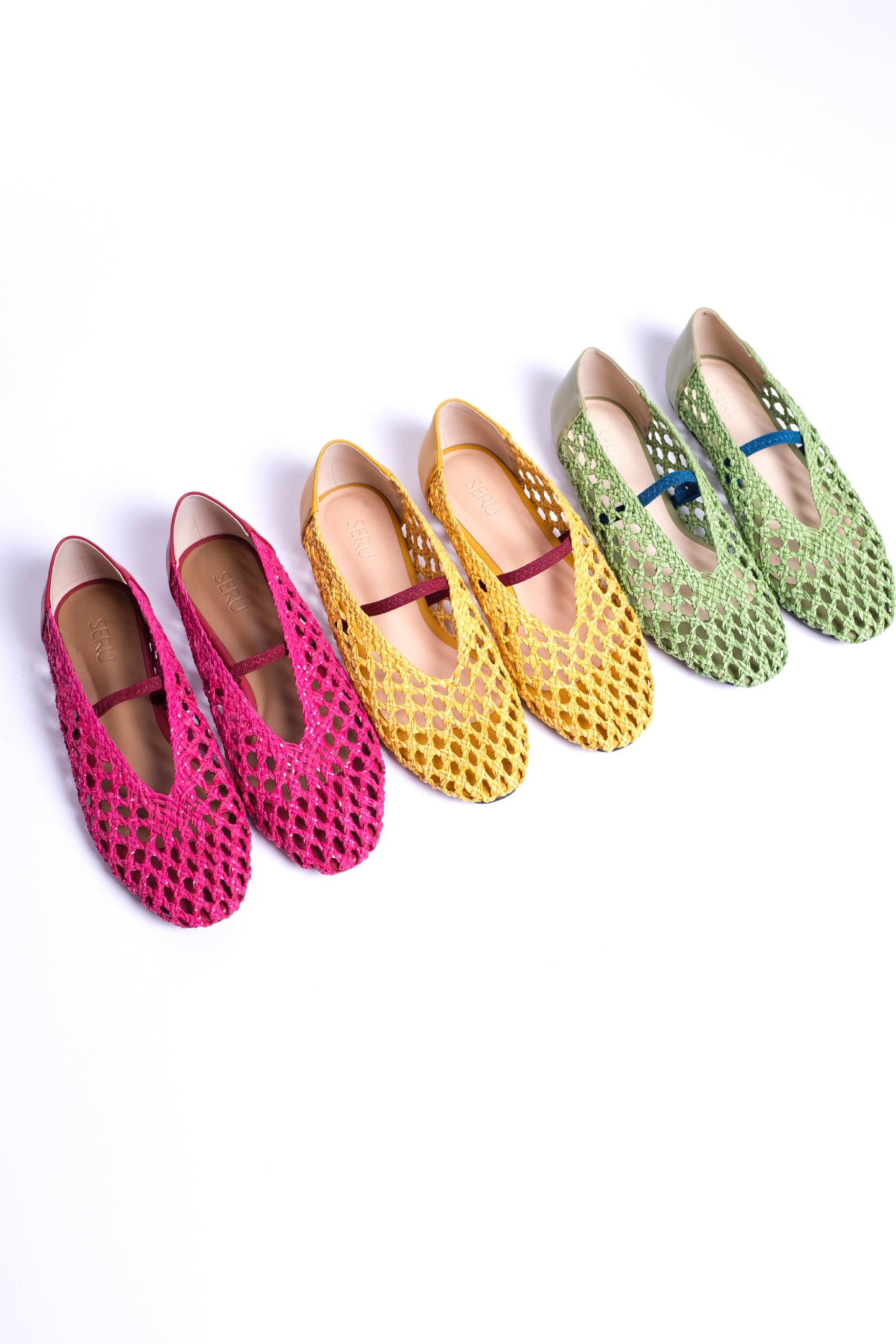anya Woven Flats in Lemon