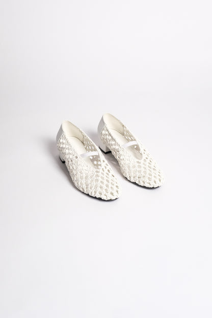 anya Woven Pumps in Ivory